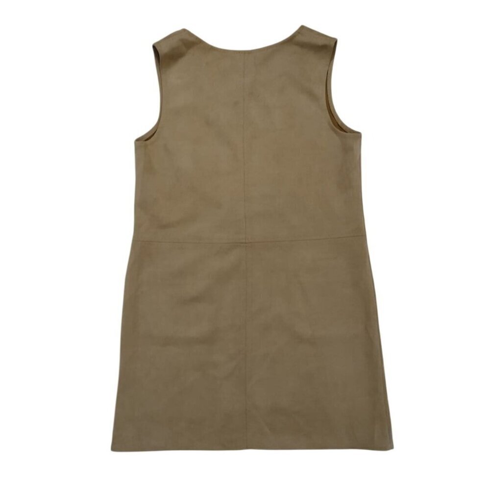 Max Studio London Womens Beige Sleeveless Suede-Look Dress W/ Pockets Size M NWT - Picture 2 of 9